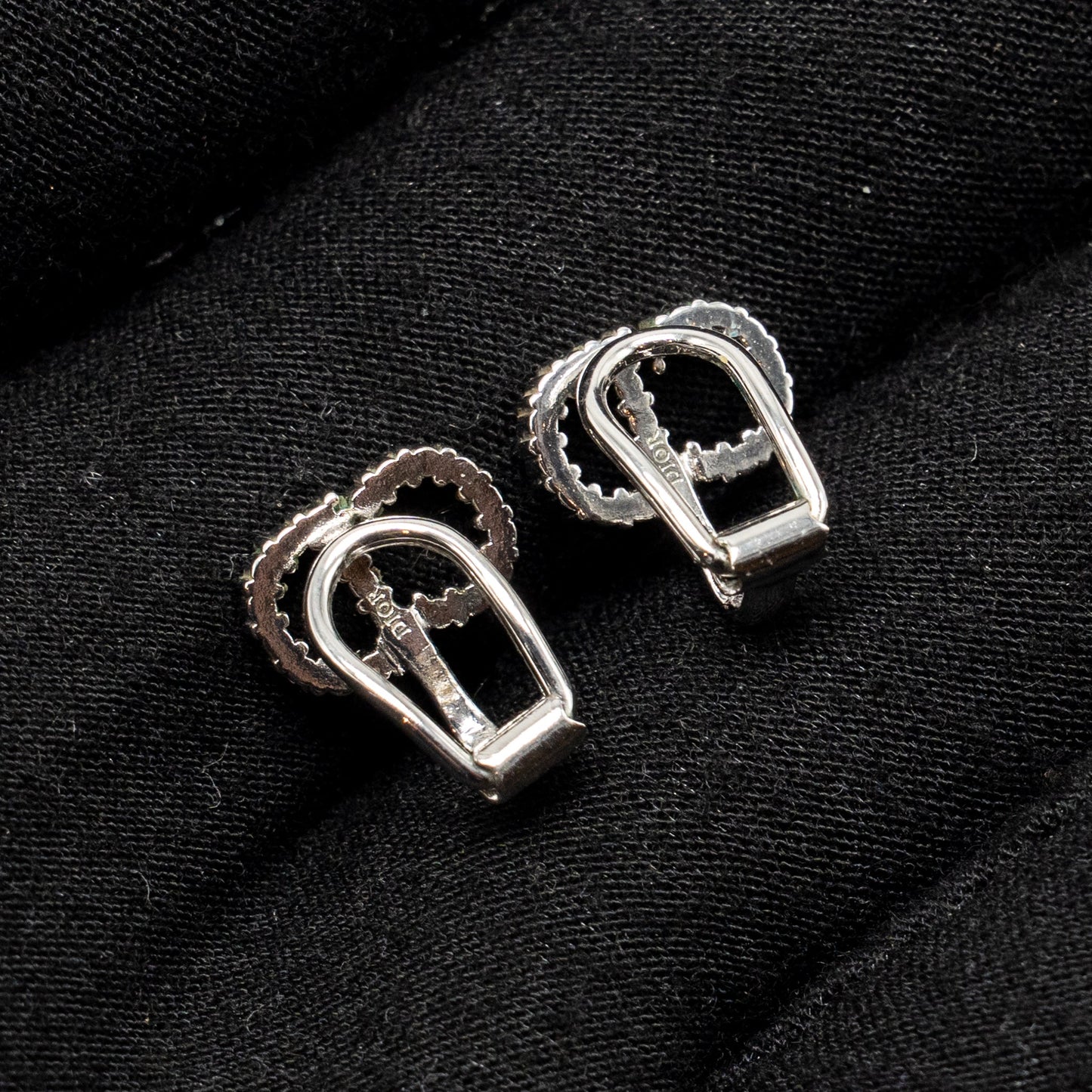 Dior Crystal Ear Clips Silver/Gold Tone (sell in a set)