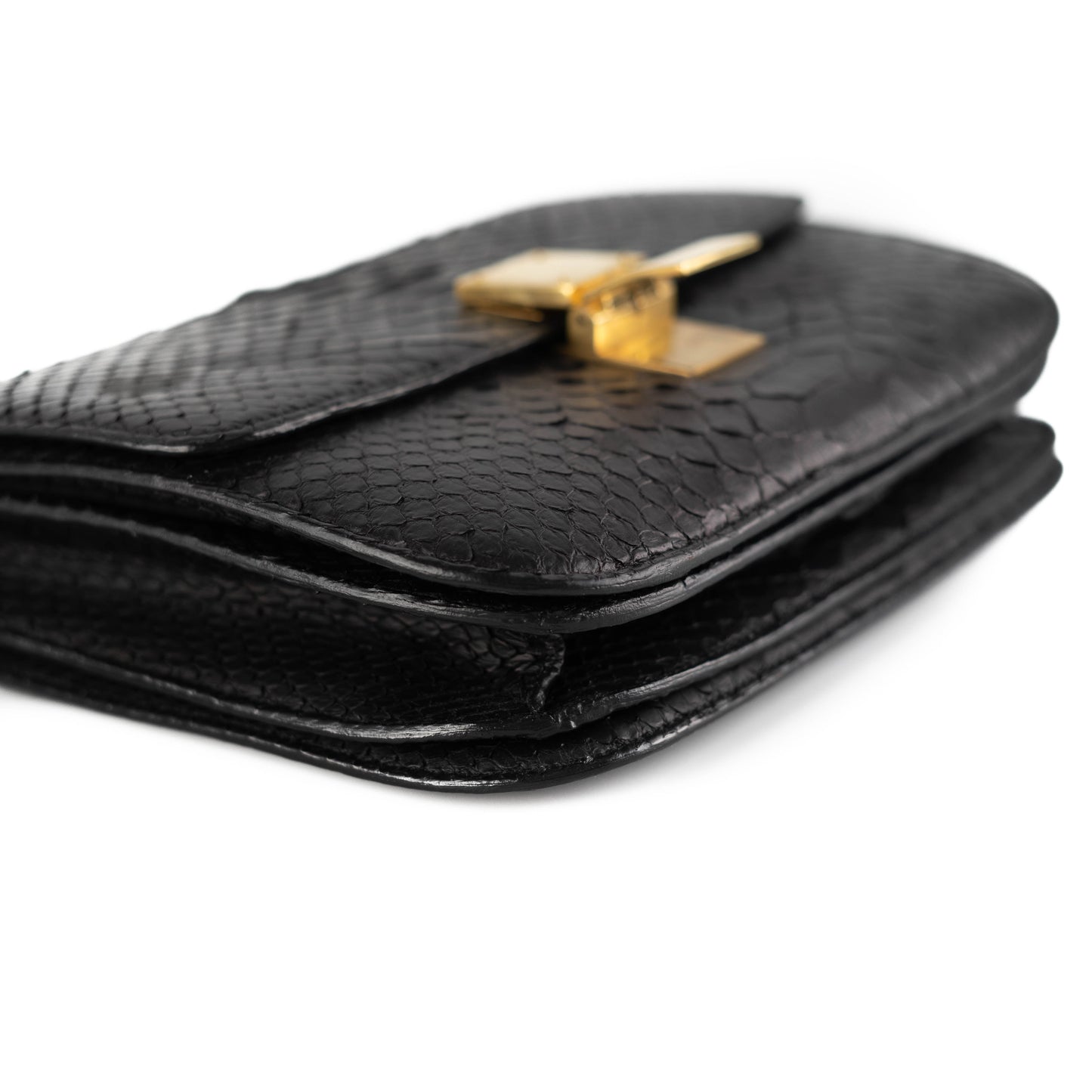 Luxury CELINE Box Python Bag Black