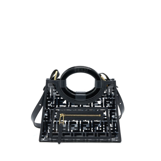 Fendi Transparent Small Runaway Tote /Leather Black