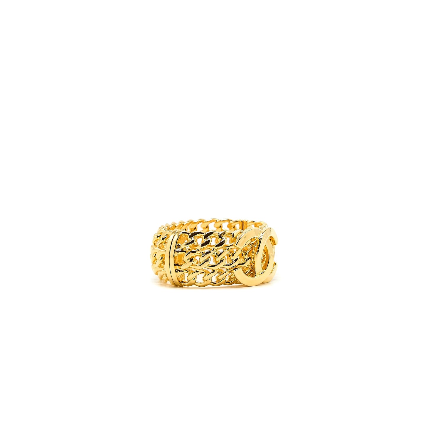 Chanel Giant Logo Bangle Gold Tone