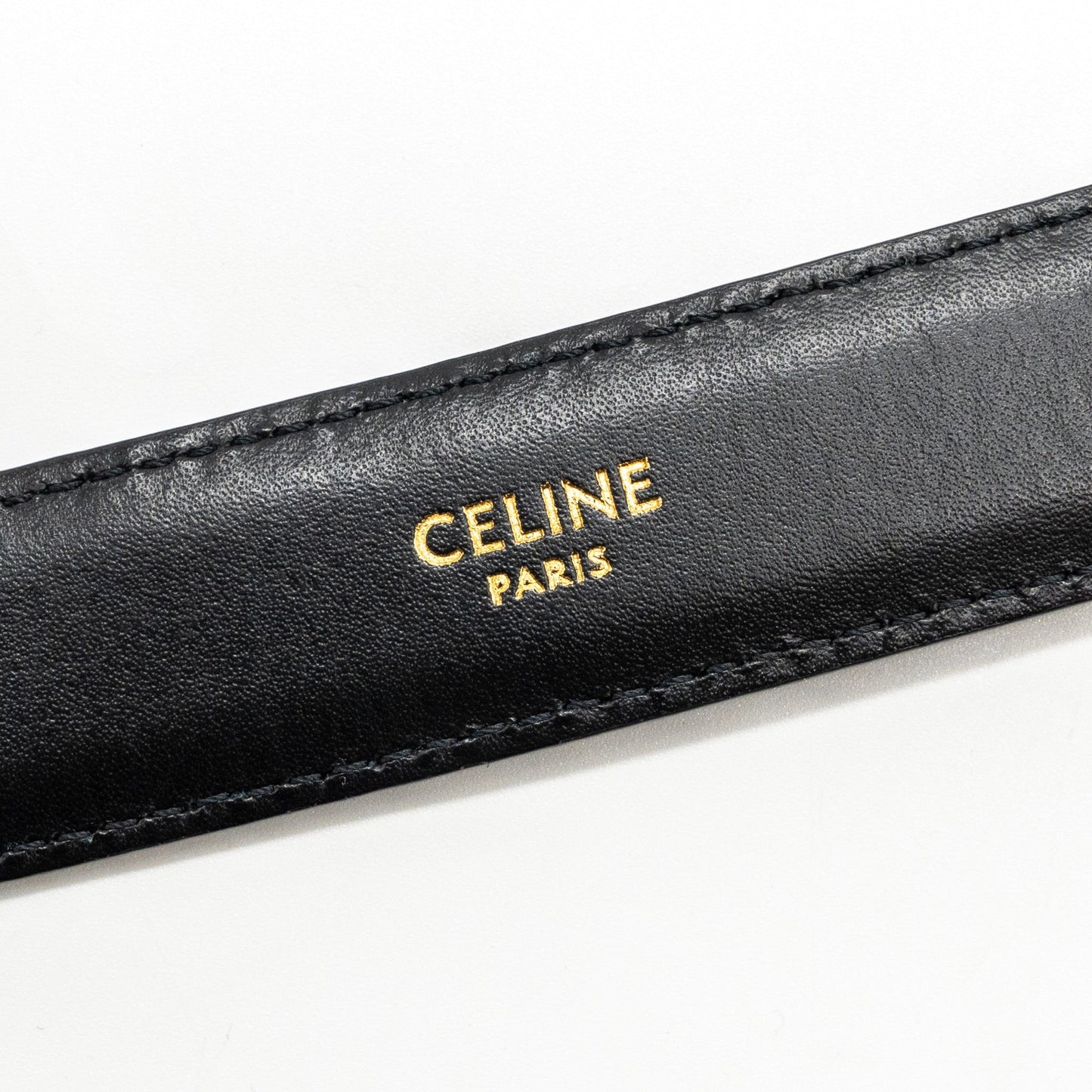 Celine size 85 Medium Triomphe belt calfskin black