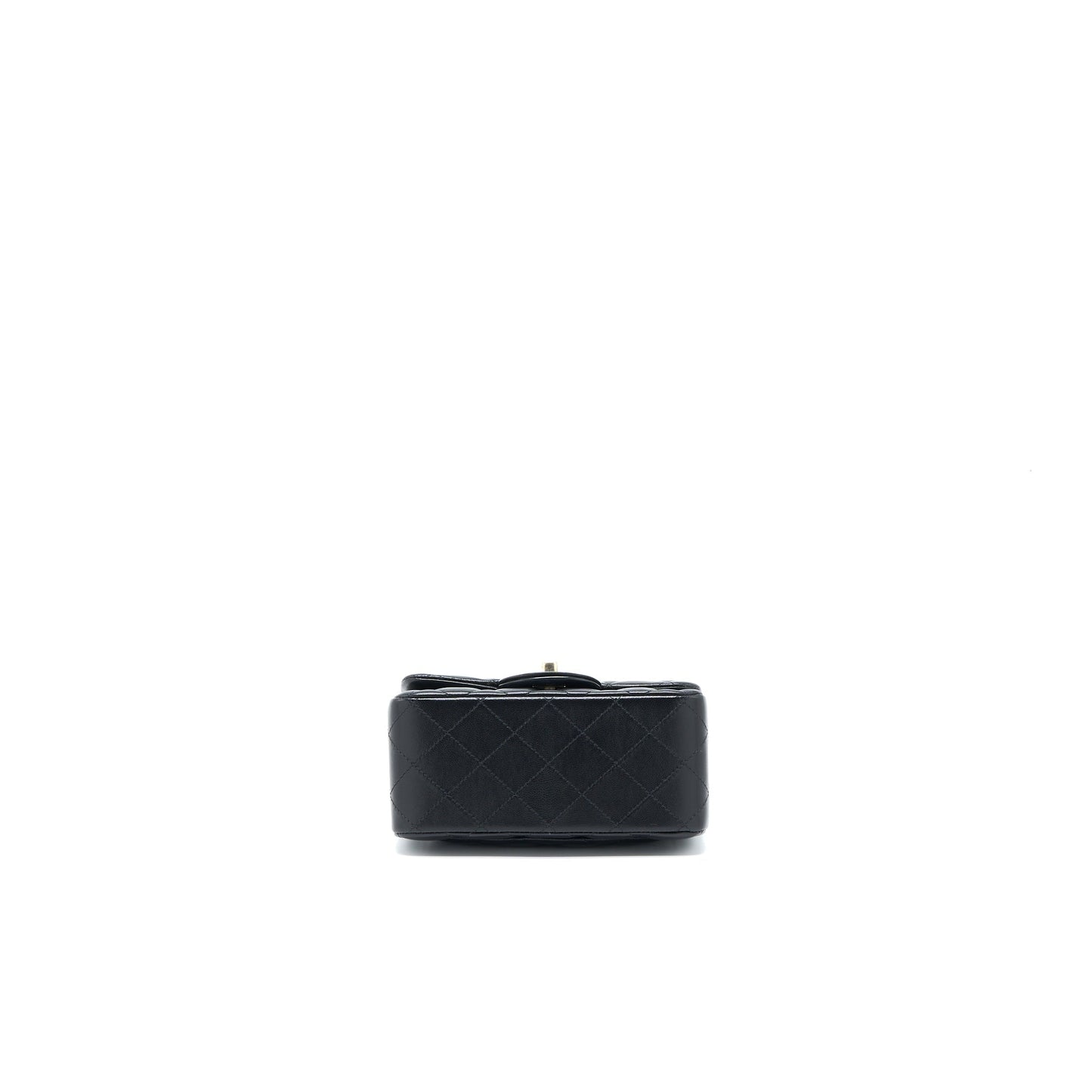 Chanel Classic Mini Square Flap Bag Lambskin Black LGHW (Microchip)