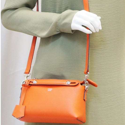 FENDI Orange Leather By the Way Mini Shoulder Crossbody Bag - FINAL CALL