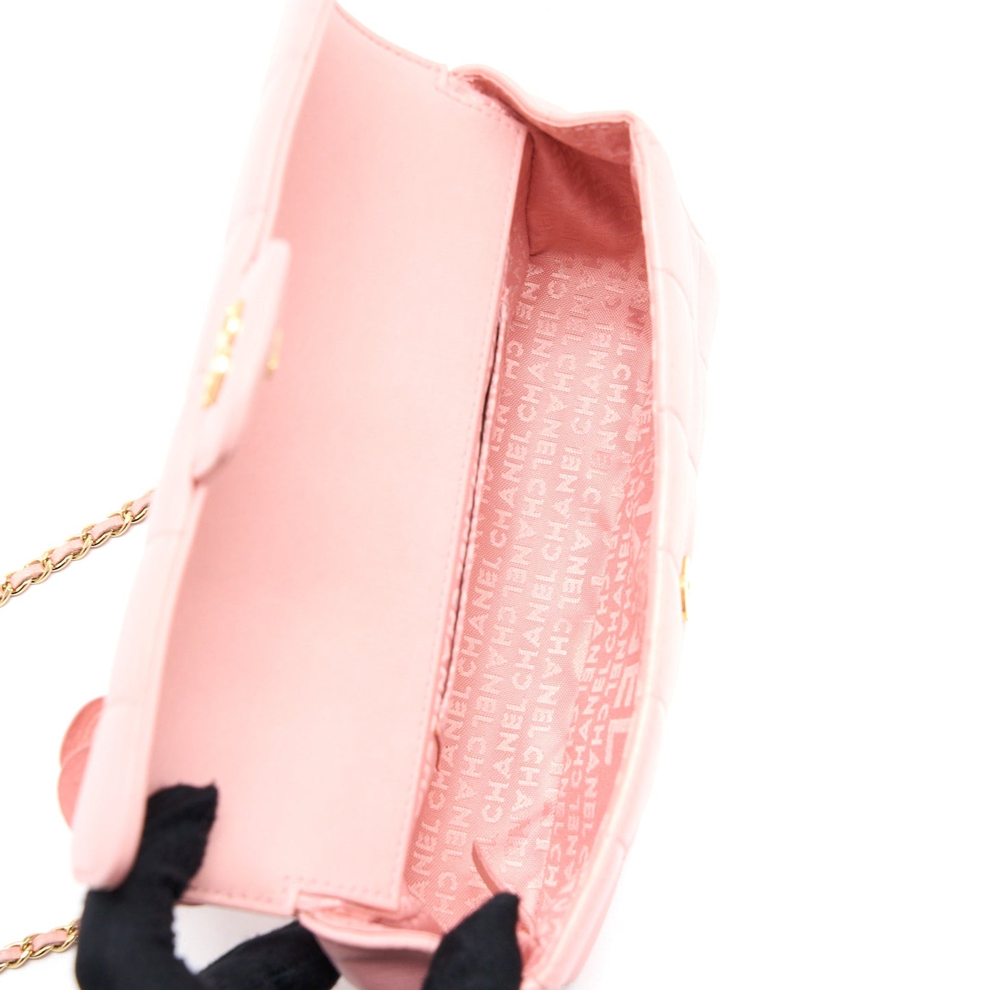 Chanel Camellia Mini Flap Bag Lambskin Pink GHW