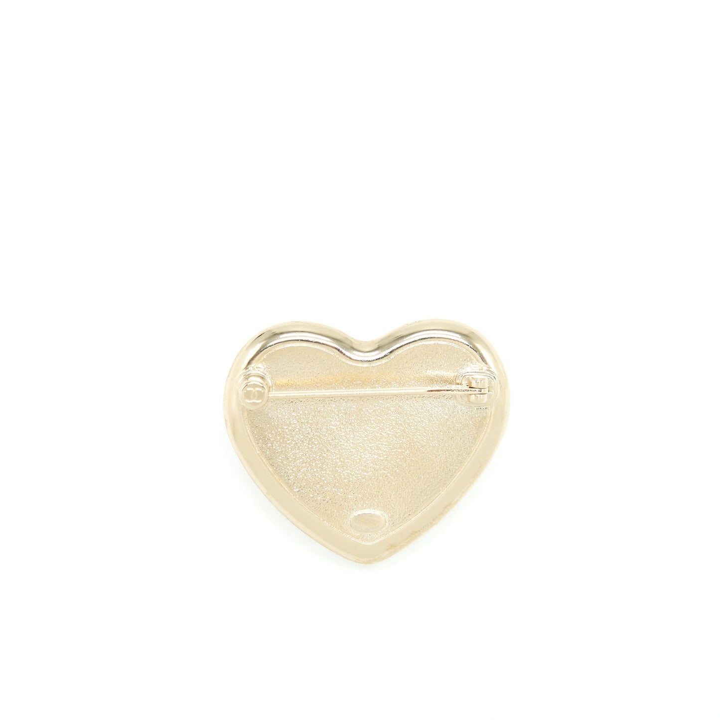 Chanel 21K Ivory Heart Brooch LGHW
