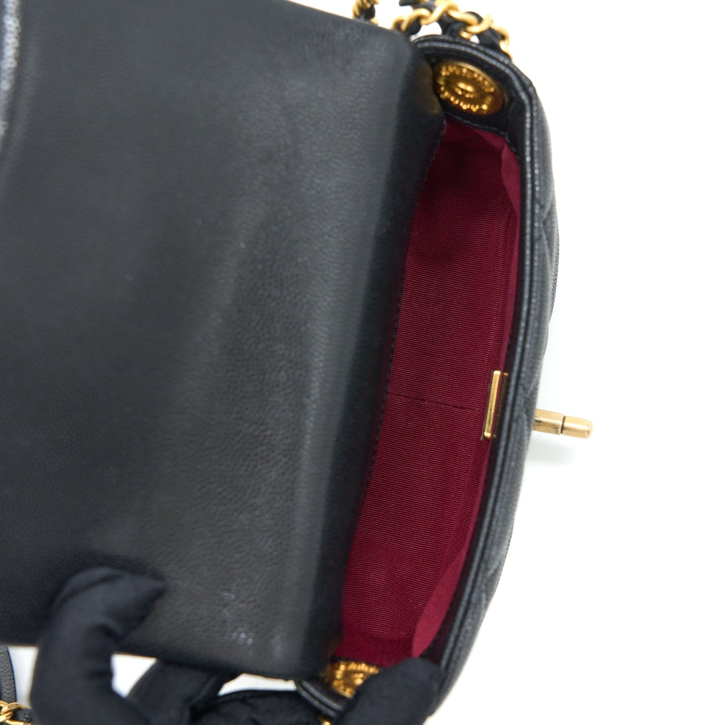 Chanel 22A Square Flap Bag Caviar Black GHW (Microchip)