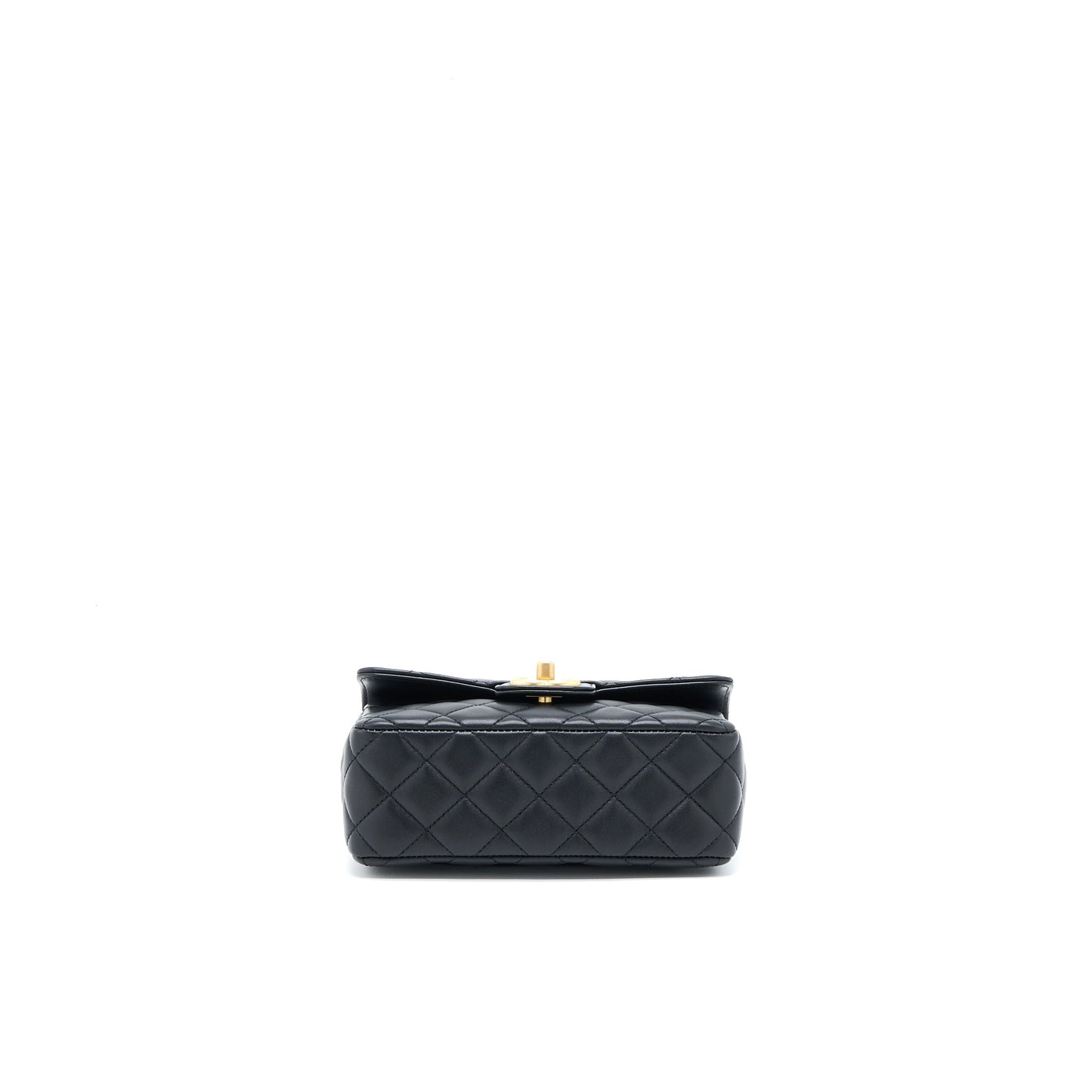 Chanel Seasonal Flap Bag with Detail Chain Lambskin Black Brushed GHW (Microchip)