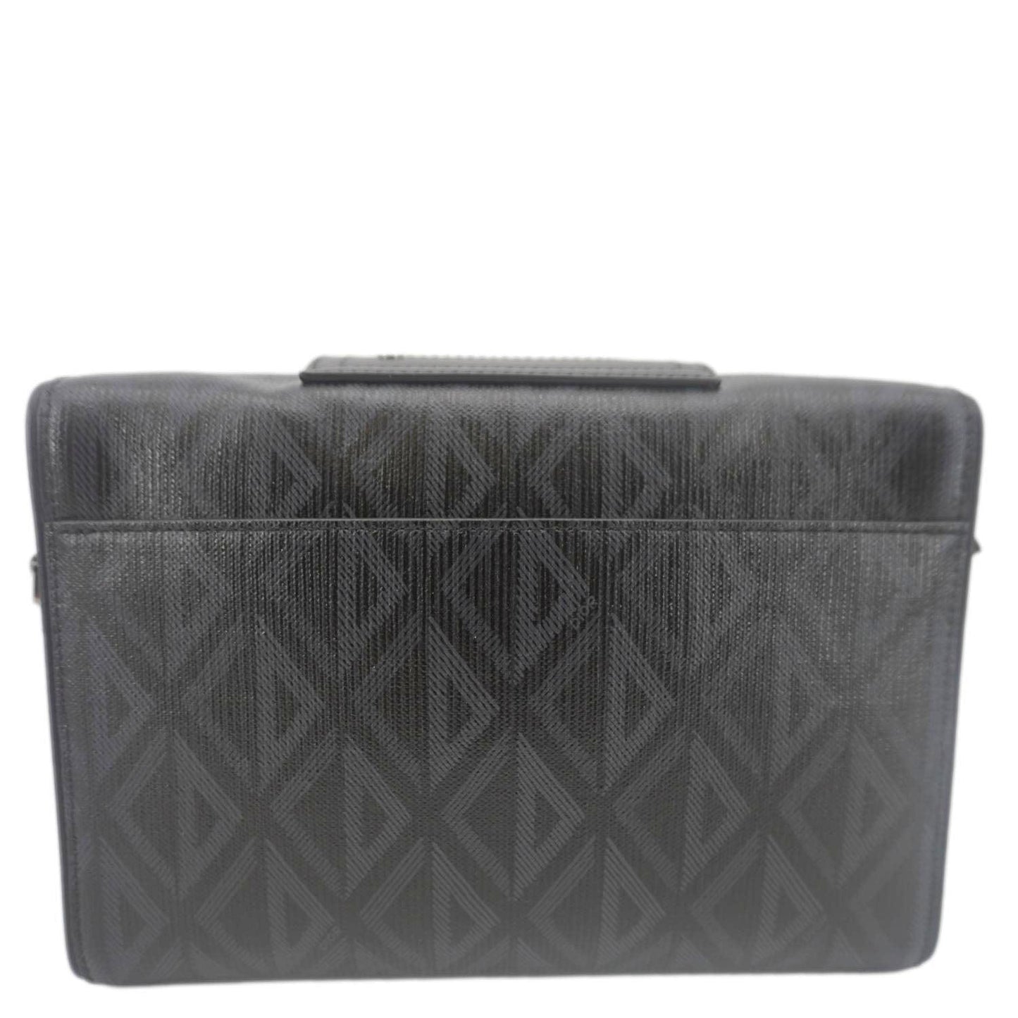 CHRISTIAN DIOR Lingot 22 CD Diamond Canvas Messenger Bag Black