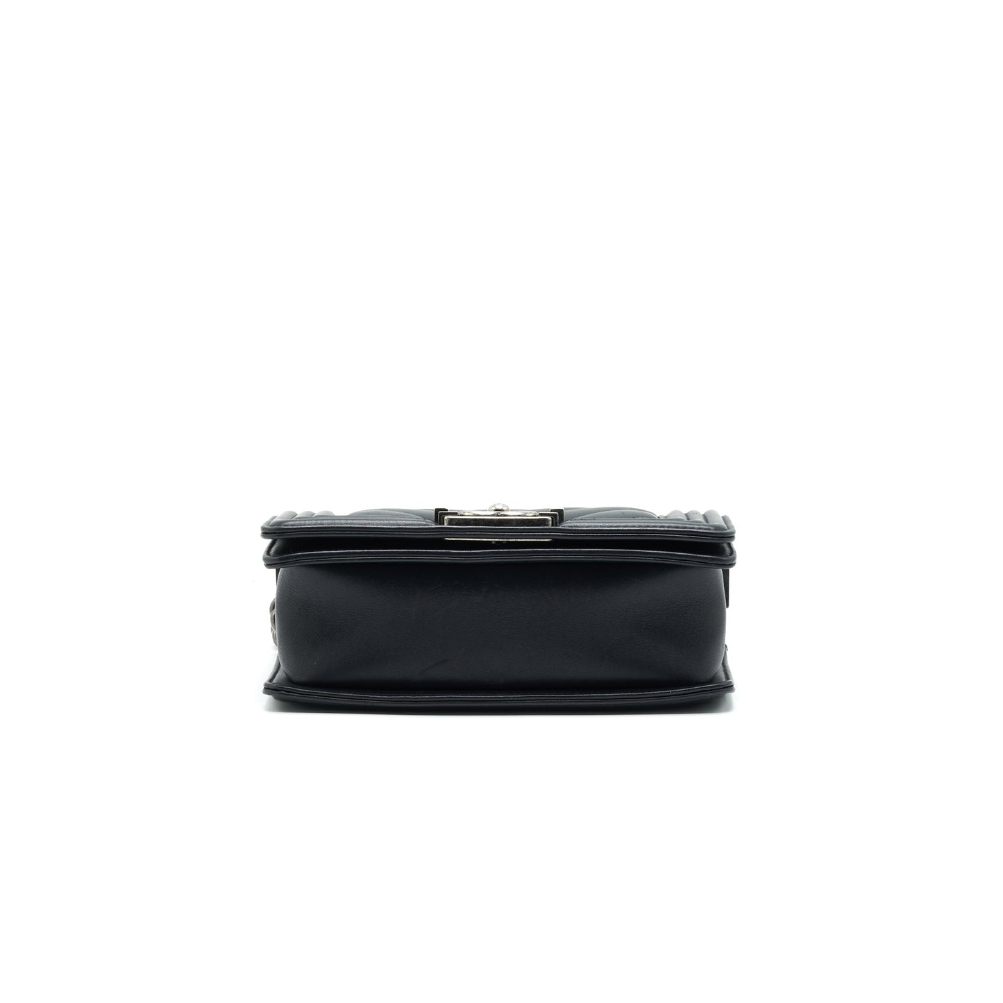 Chanel Small Chevron Leboy Bag Calfskin Black HW