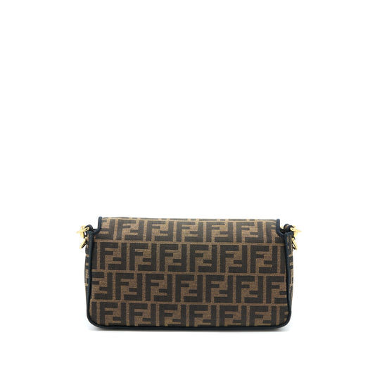 Fendi Baguette Purse Jacquard Fabric Brown