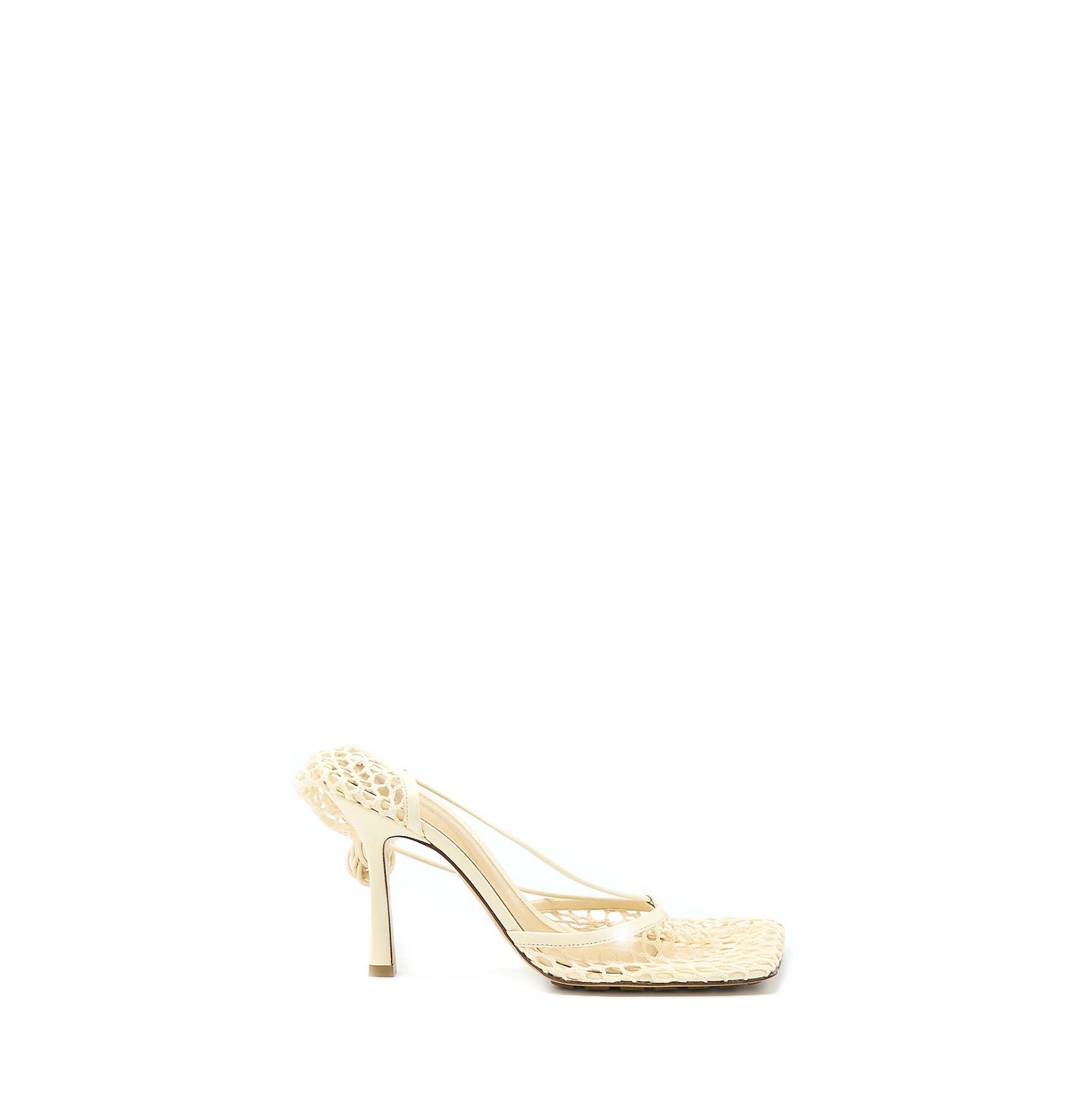 Bottega Veneta Size 39 Stretch Lace-up Sandals Lambskin White