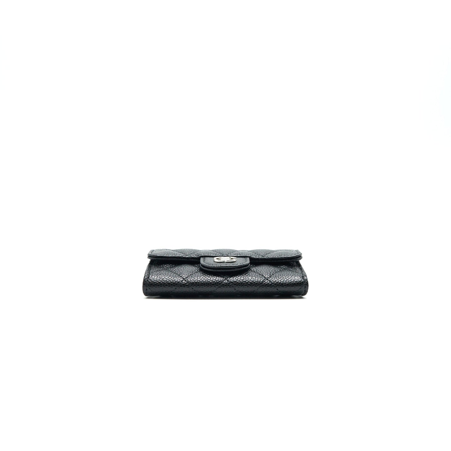 CHANEL Classic Card Holder Grained Calfskin SHW Black