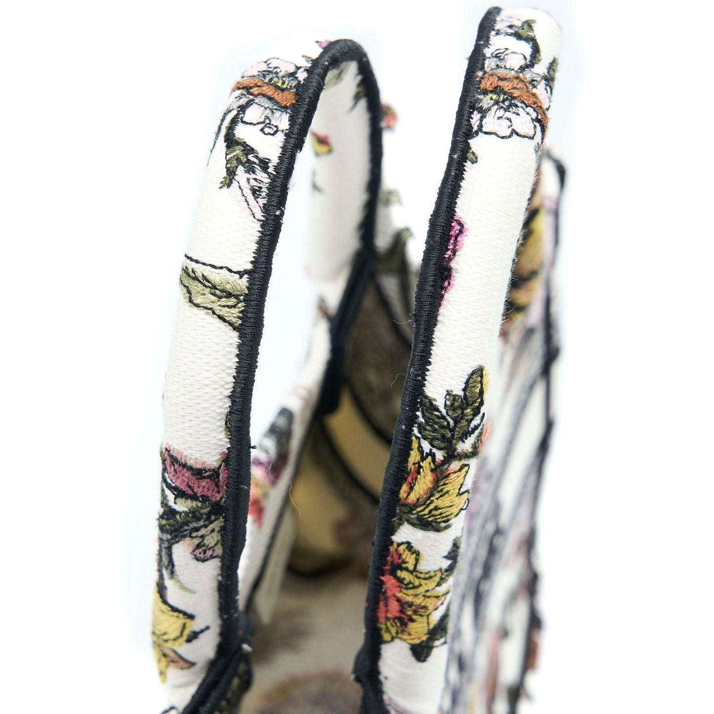 Dior Small Book Tote Dior Petites Fleurs Embroidery Canvas White Multicolour
