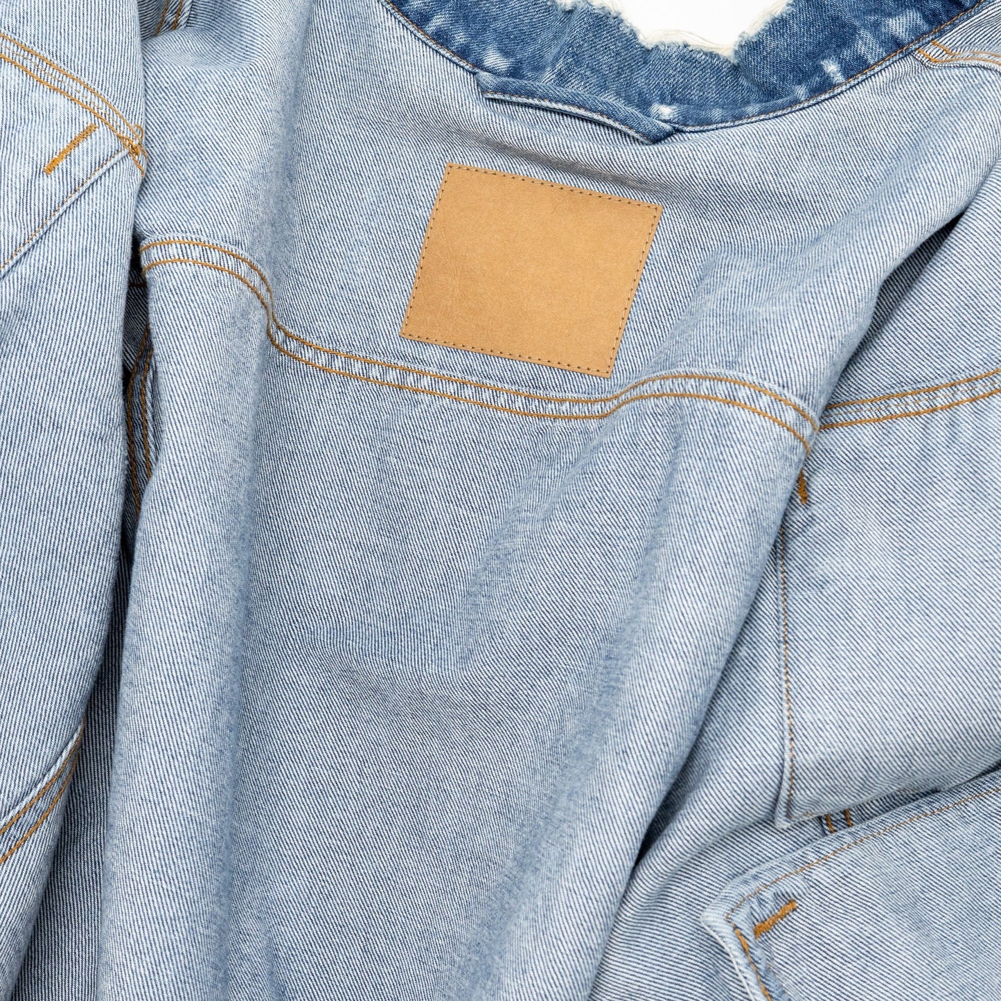Balenciaga Size 38 Oversized Back Logo Denim Jacket Cotton Blue