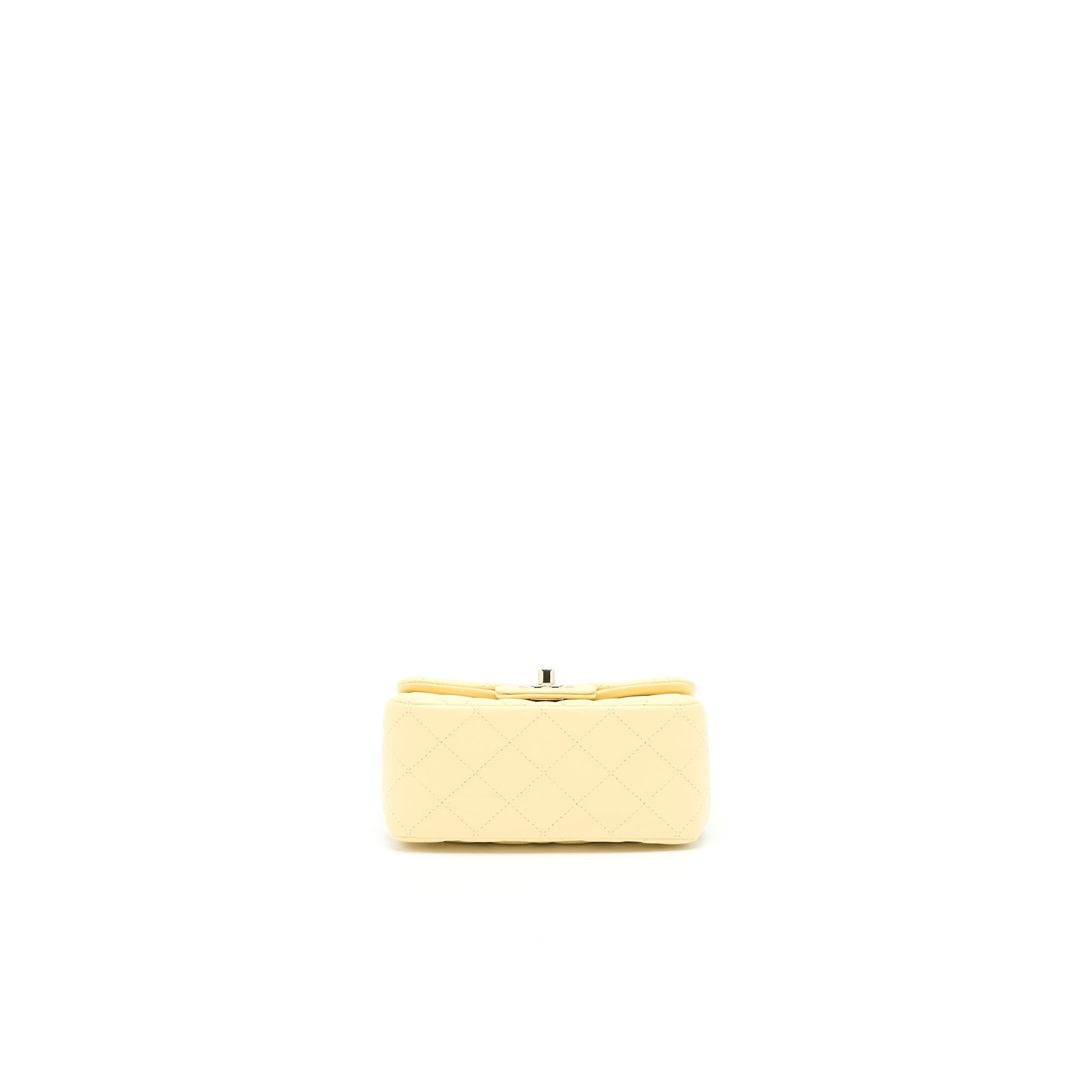 Chanel Mini Square Flap Bag Lambskin Light Yellow LGHW