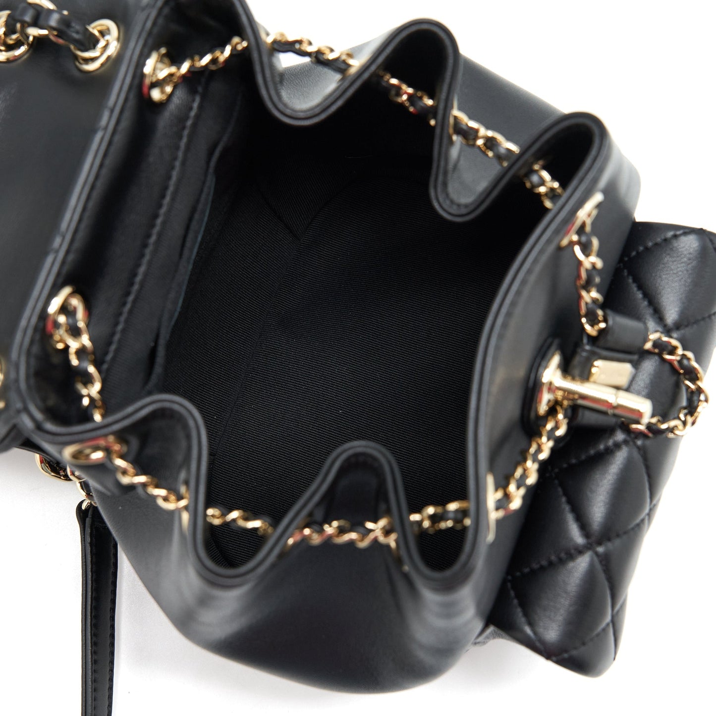 Chanel Duma Mini Backpack Lambskin Black LGHW(Microchip)