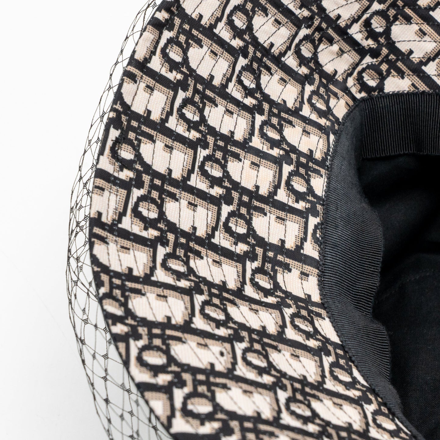 Dior Size 58 Teddy-D Brim Bucket Hat with Veil Black
