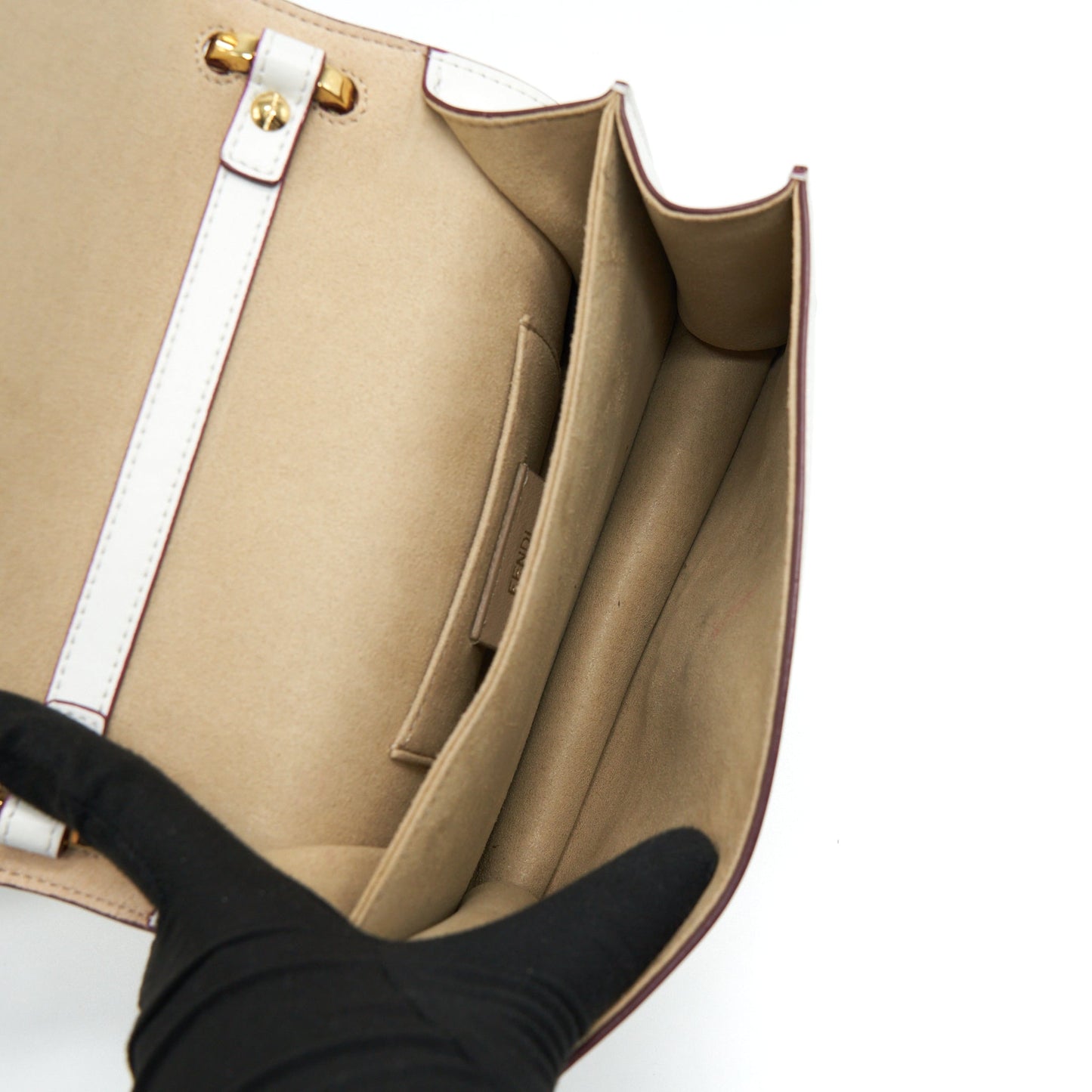 Fendi Kan I Purse White/Multicolour Gold And Silver Hardware