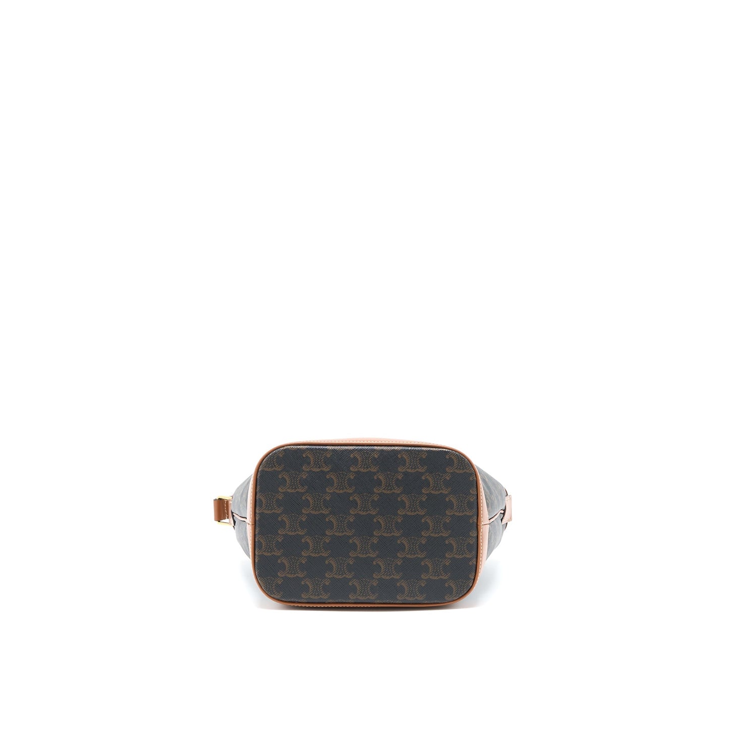 Celine Small Bucket Purse Triomphe Canvas/Leather Tan