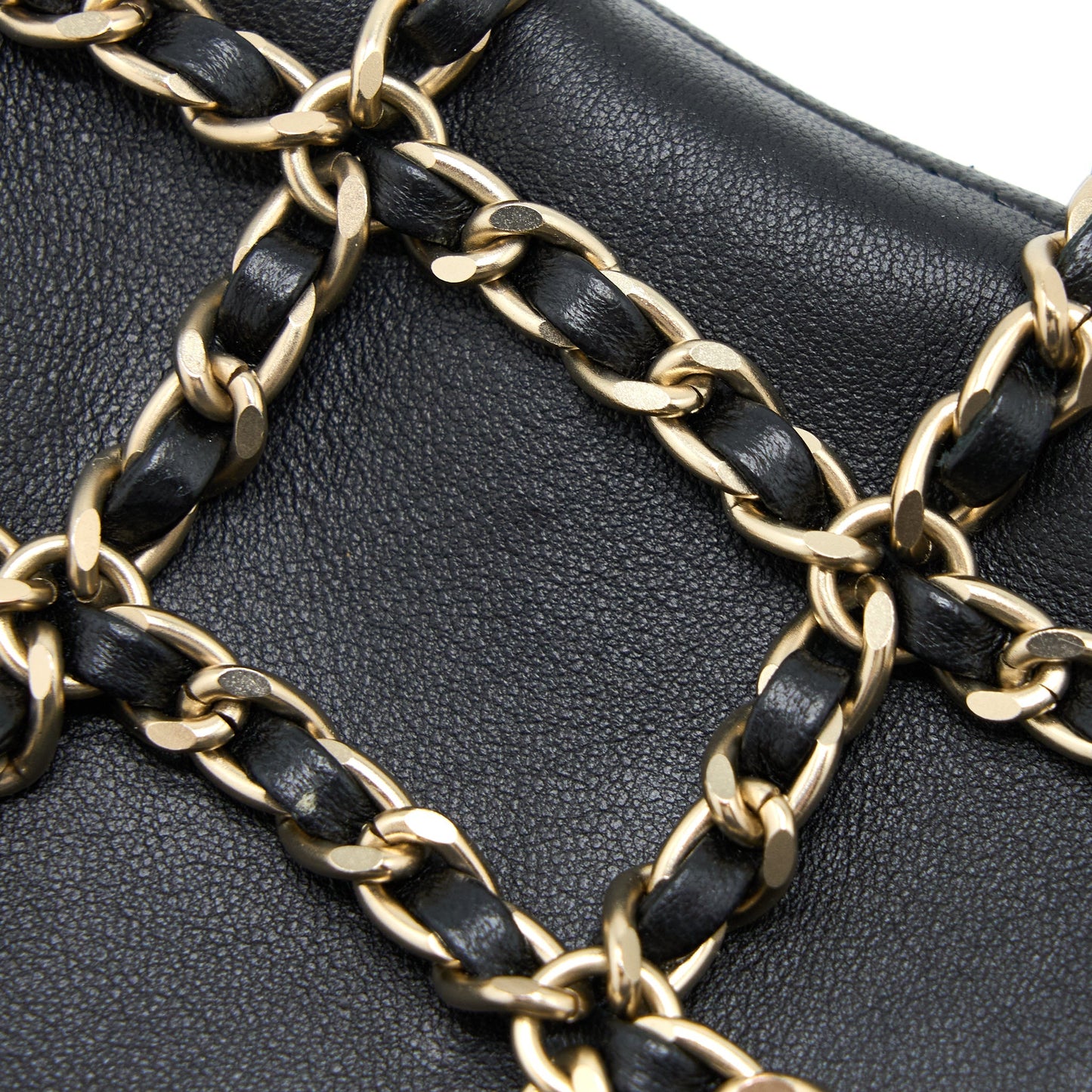 Chanel Phone Pouch with Chain Lambskin Black LGHW