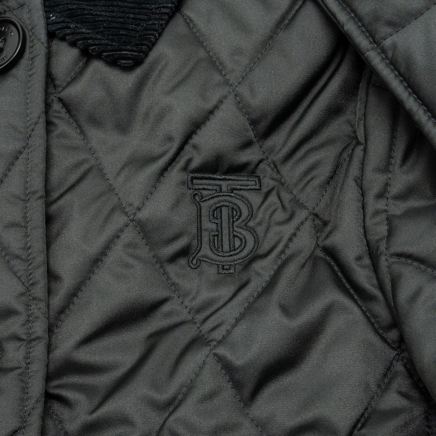 Burberry Size Quilted Jacket Polyester Black