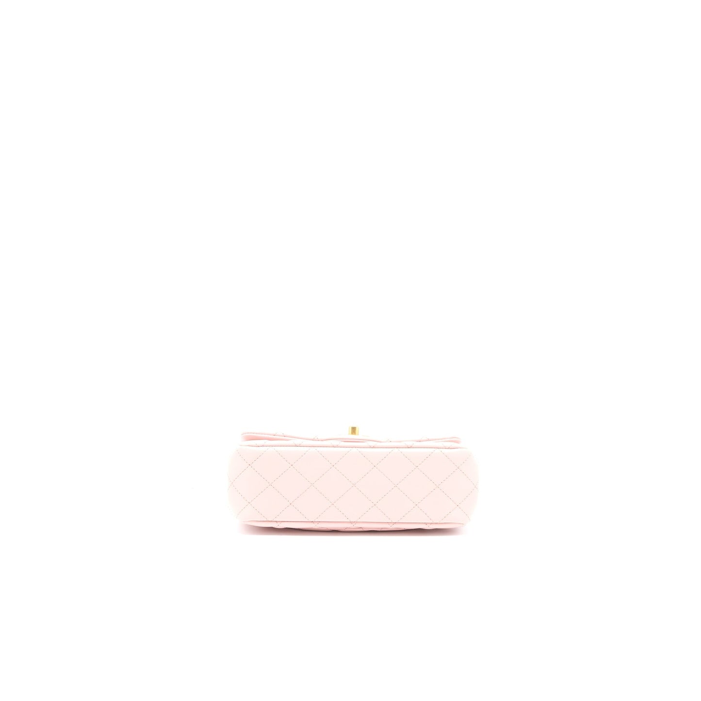 Chanel 23S Camellia Chain Mini Rectangular Flap Bag Lambskin Light Pink GHW (Microchip)