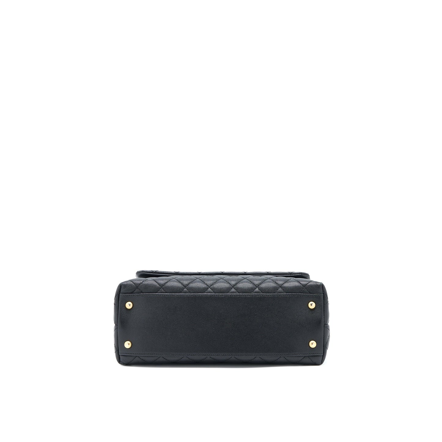Chanel Medium Coco Handle Caviar with Lizard Handle Black Brushed GHW
