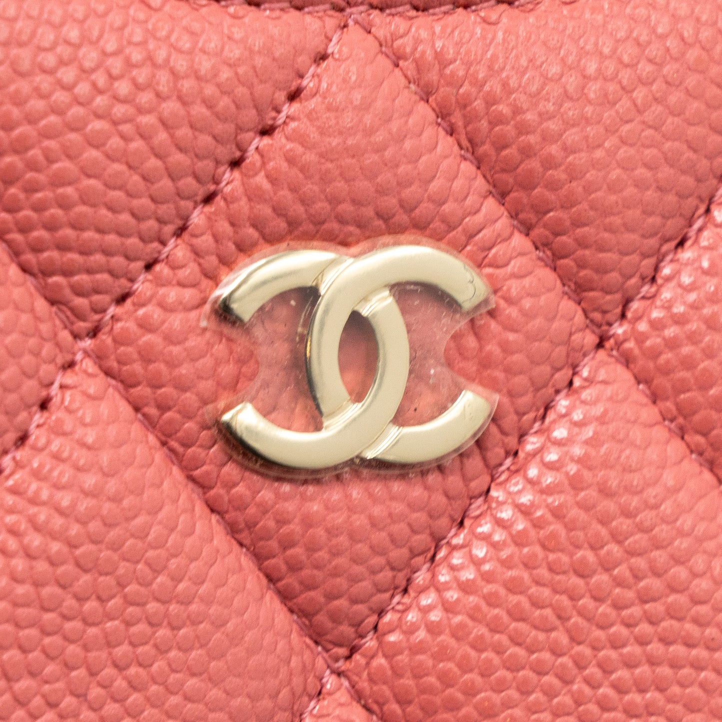 Chanel Phone Card Holder Caviar Pink LGHW