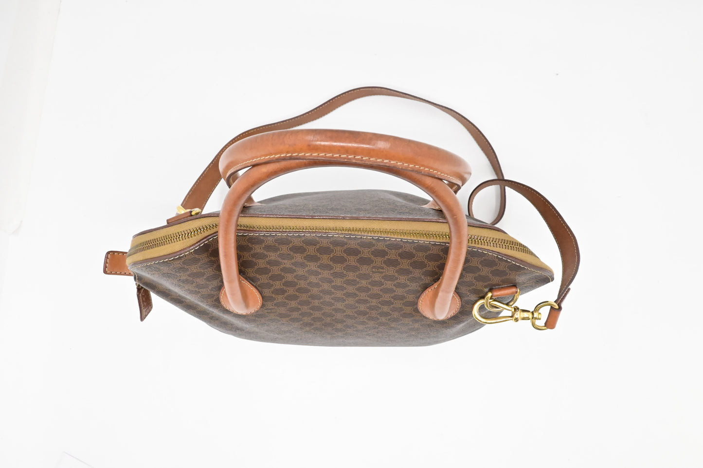 Celine Bowling Bag in Brown Macadam Canvas