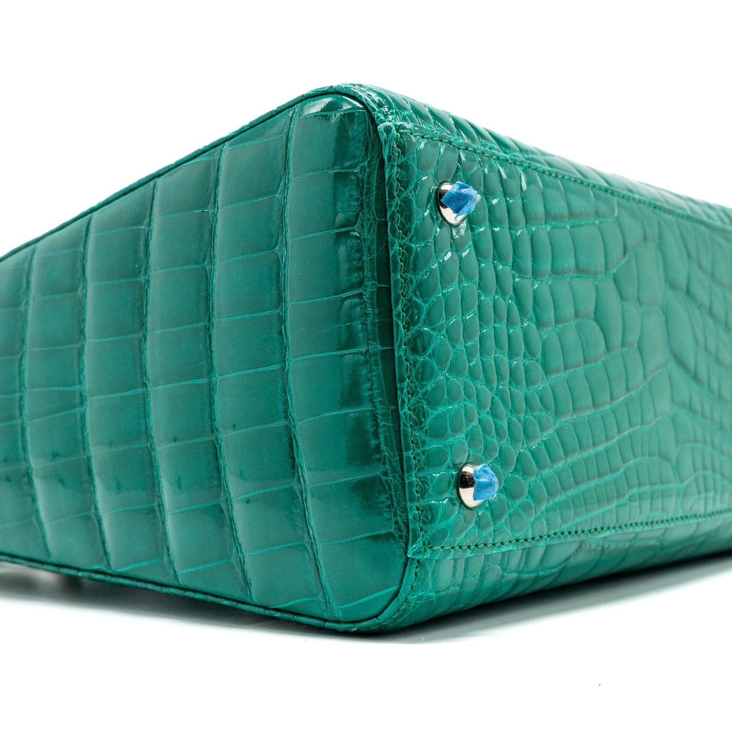 Dior medium lady dior crocodile green with crystal