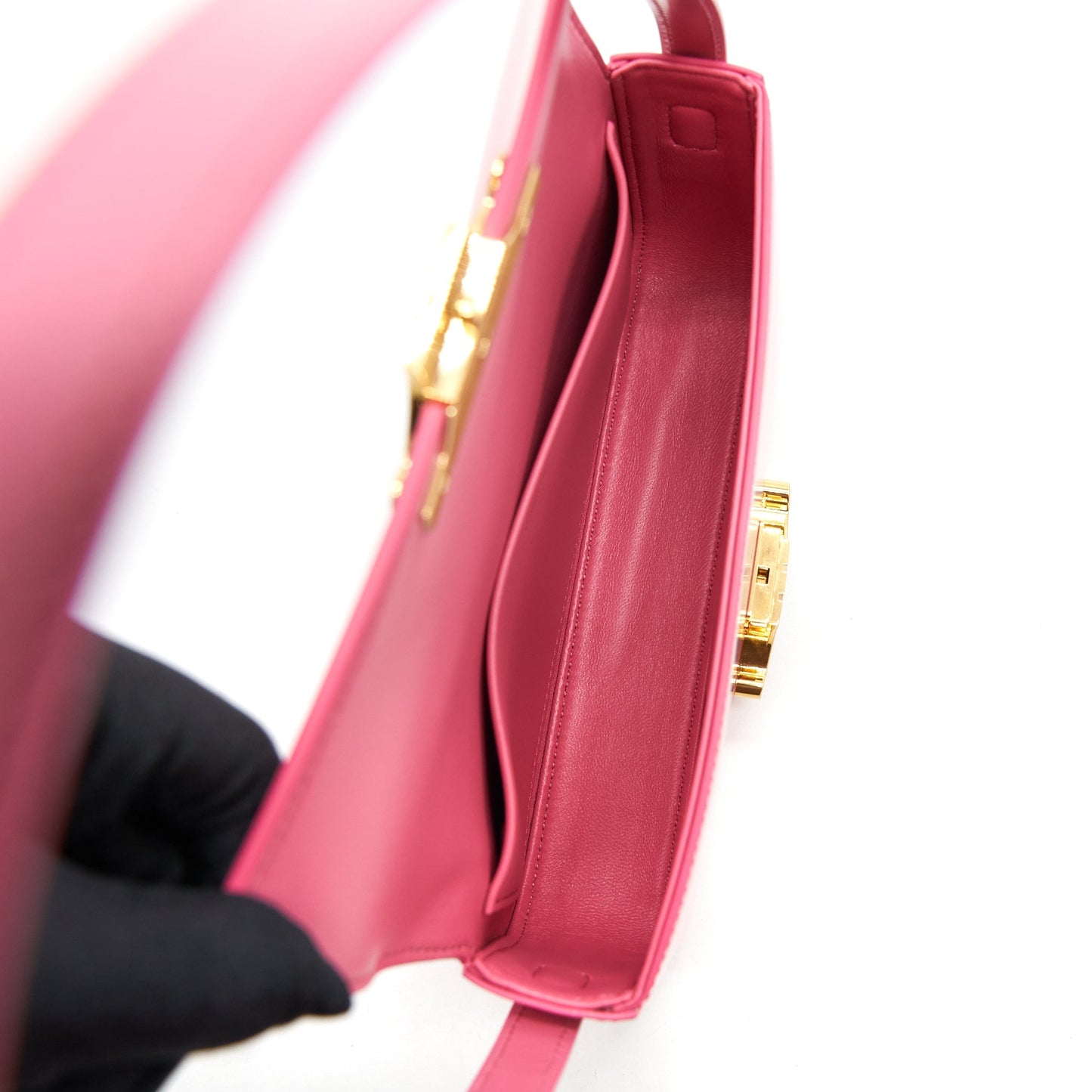 Celine Triomphe Mini Purse Calfskin Flamingo
