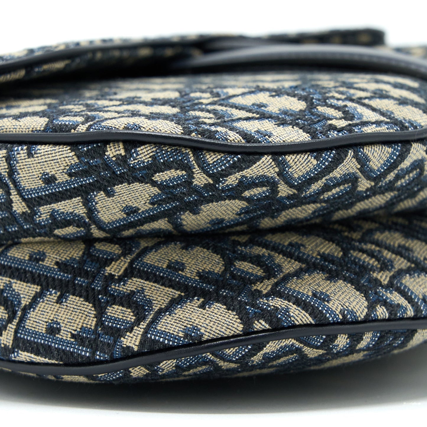 Dior Saddle Purse With Removable Shoulder Strap Blue Oblique Jacquard