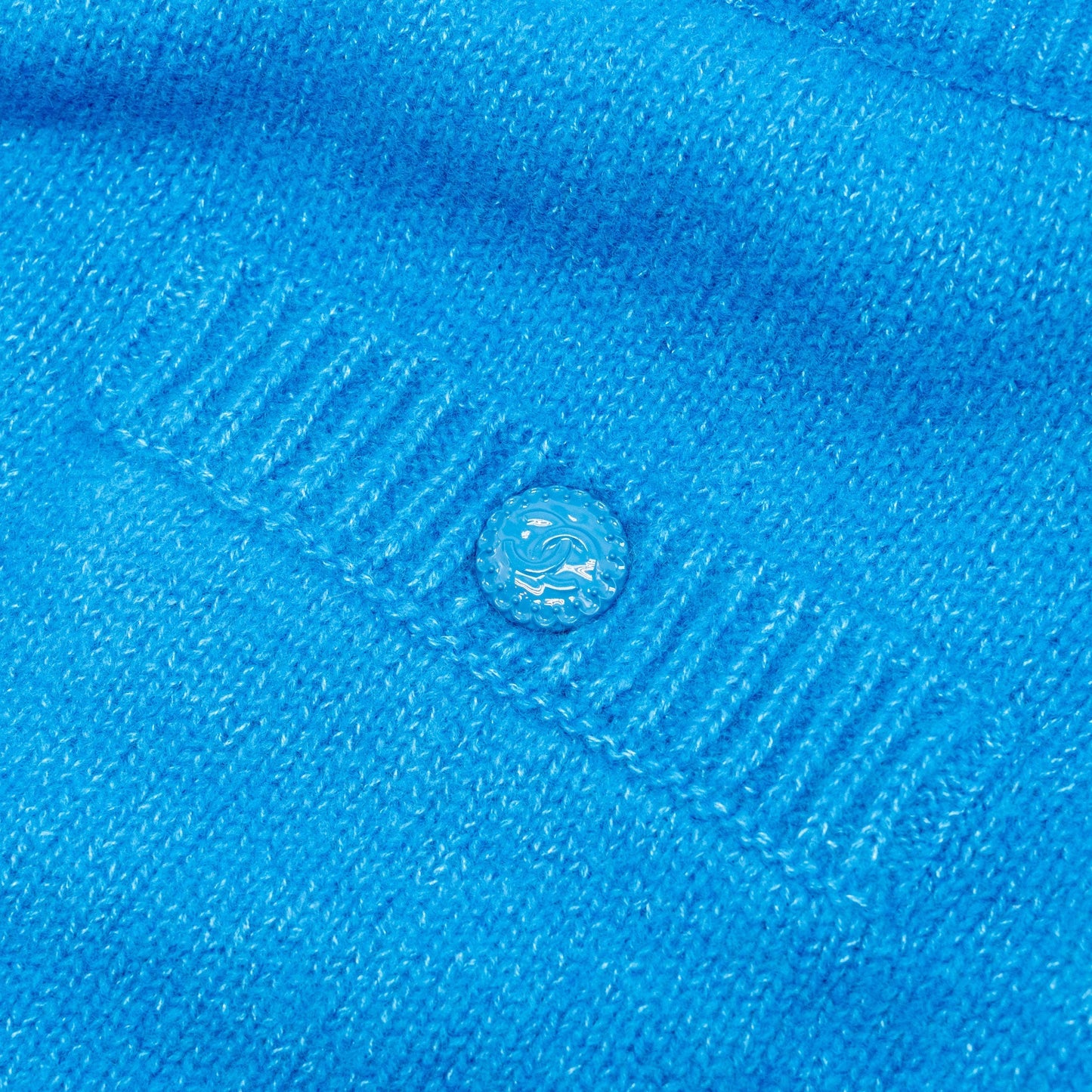 Chanel size 34 top and bottom set wool/ silk/ cashmere blue