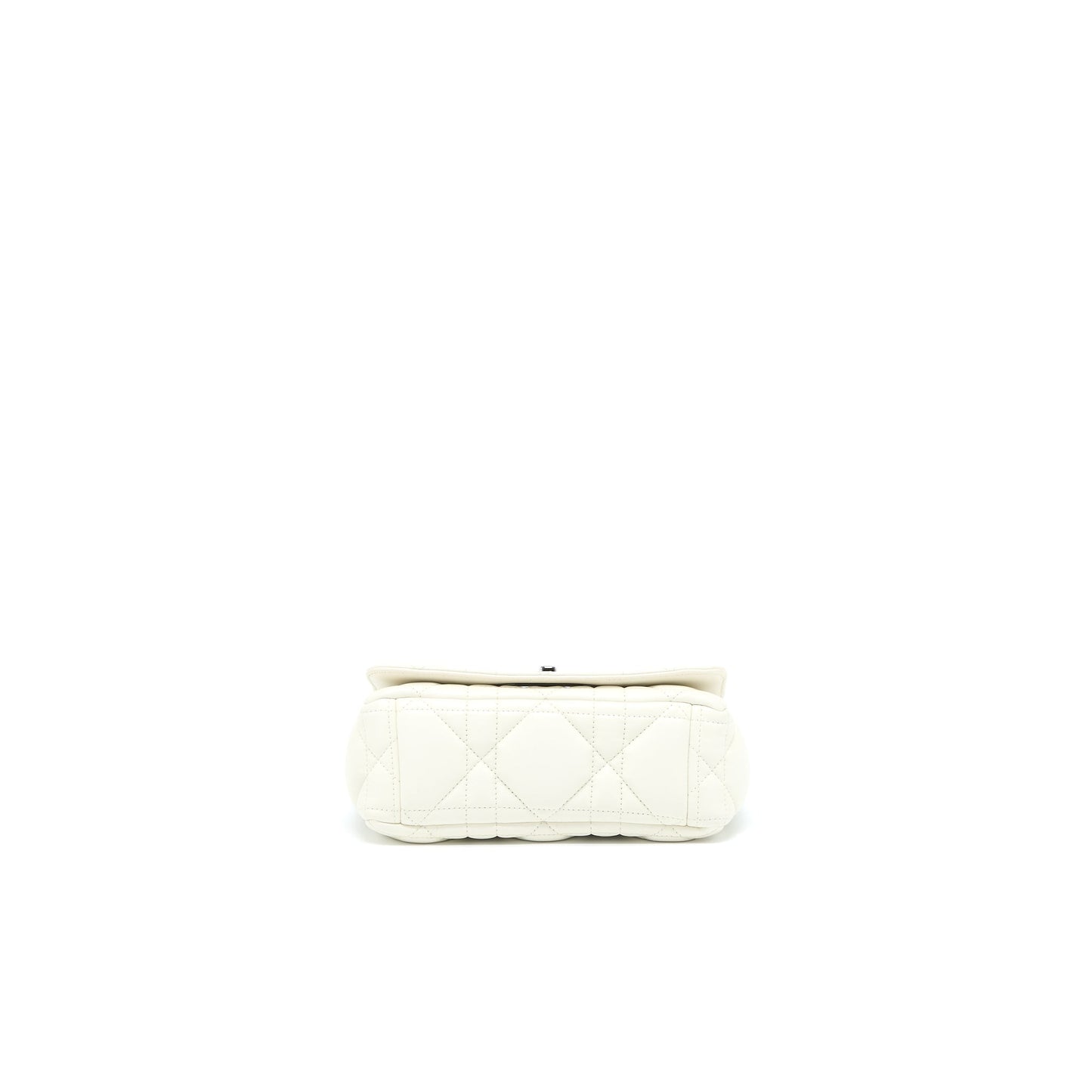 Dior Small Dior Caro Purse Latte Quilted Macrocannage Calfskin White Black Hardware