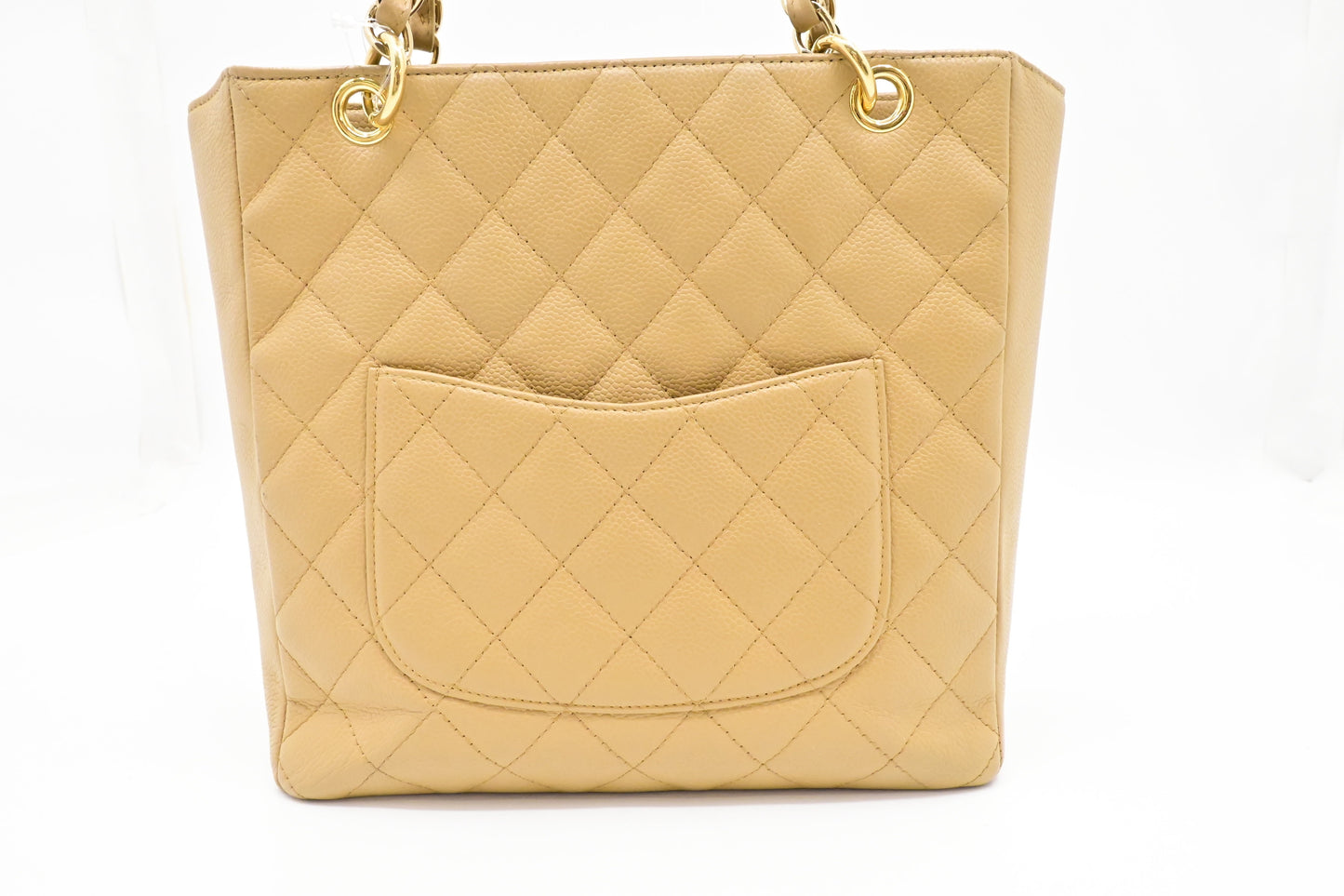 Chanel PST Shoulder Bag in Beige Caviar Leather