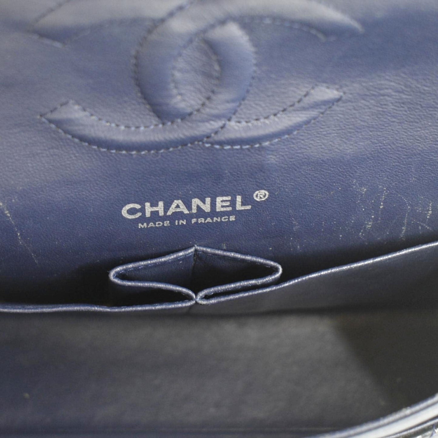 CHANEL Medium Double Flap Quilted Patent Leather Shoulder Bag Olive