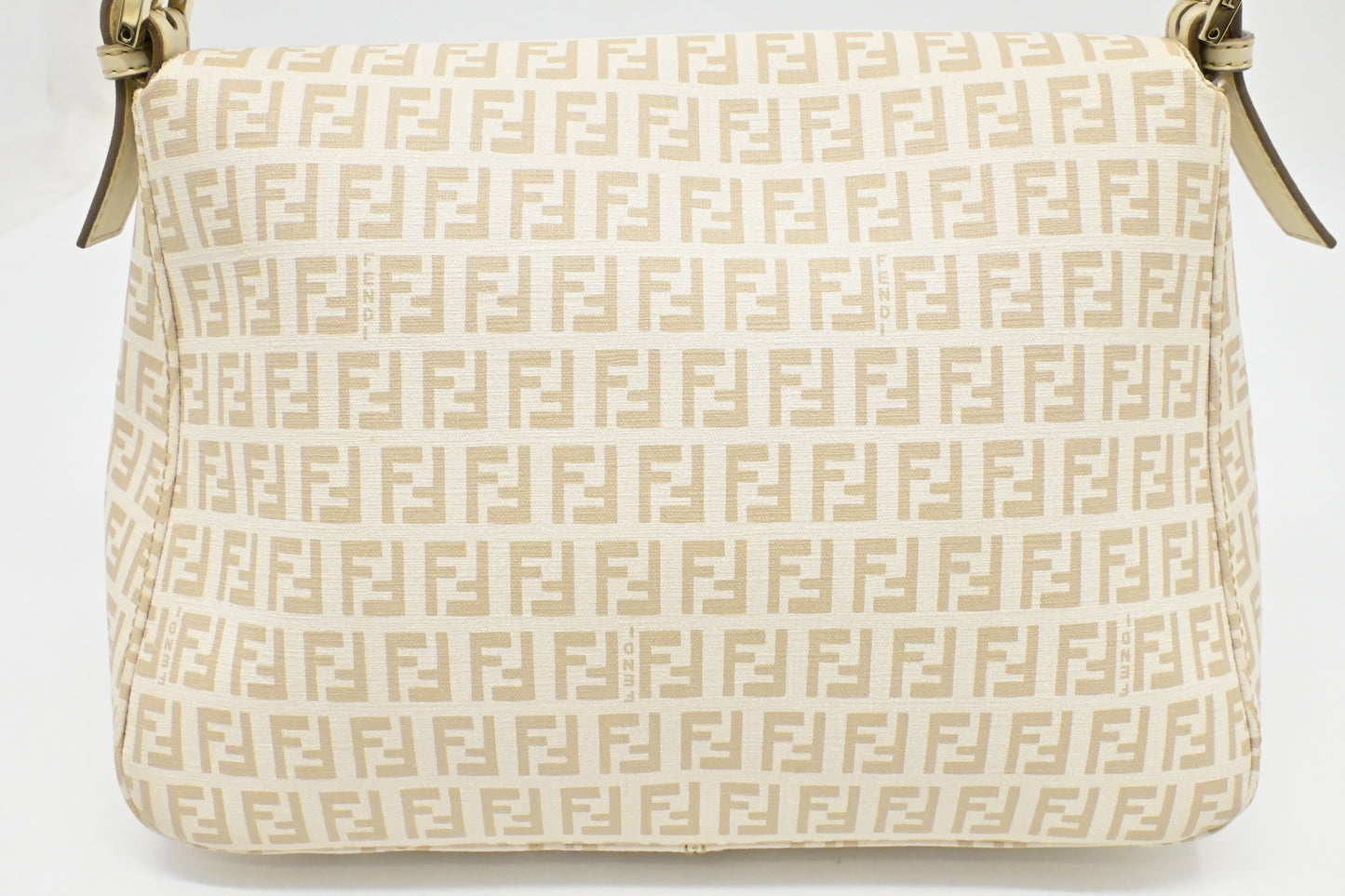 Fendi Mama Baguette in White Zucchino Coated Canvas