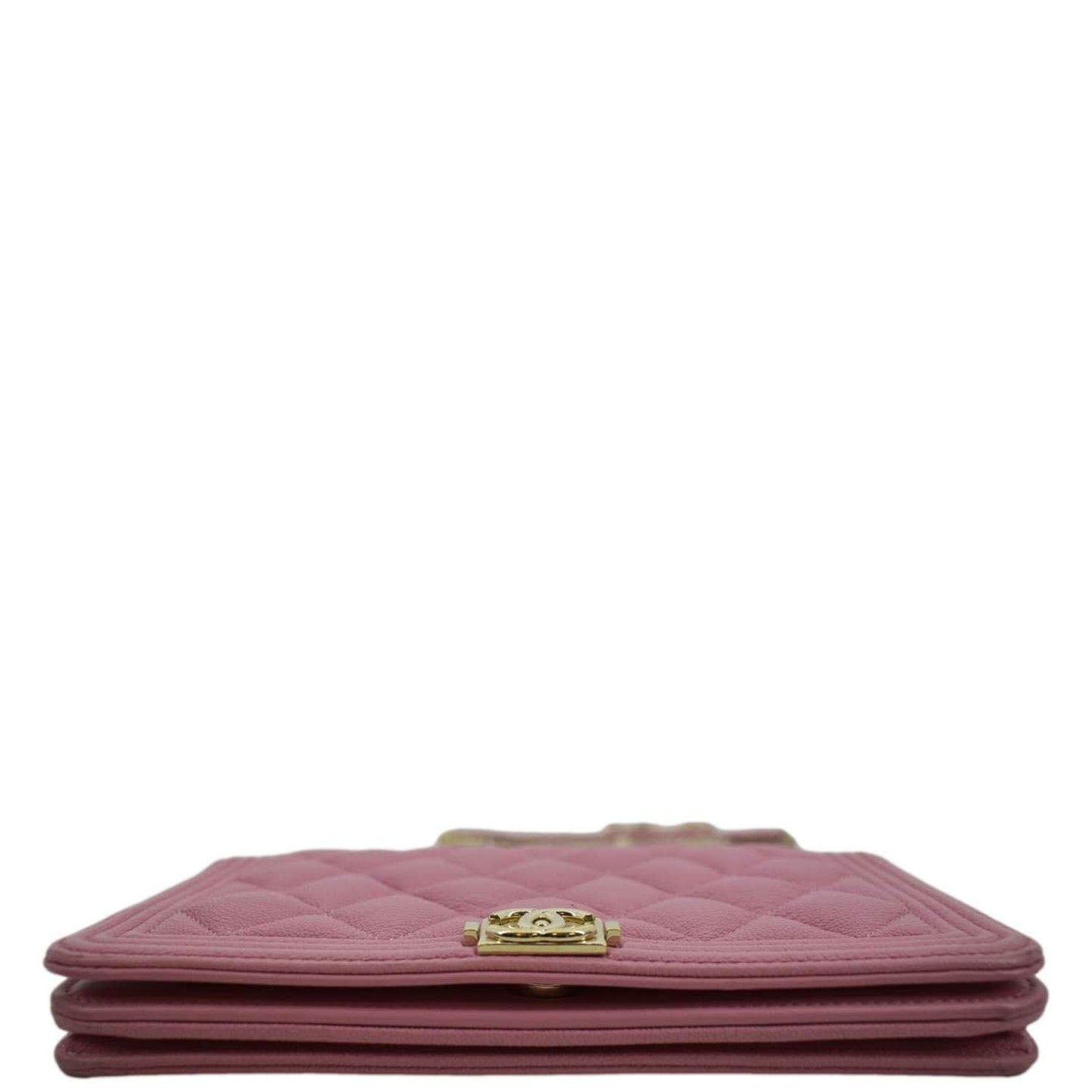 CHANEL Boy Flap Quilted Leather Shoulder Bag Pink