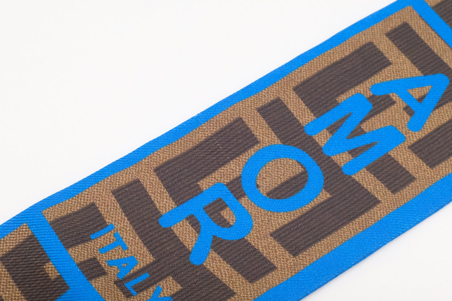 Fendi Amor Twilly in Blue and Brown Silk