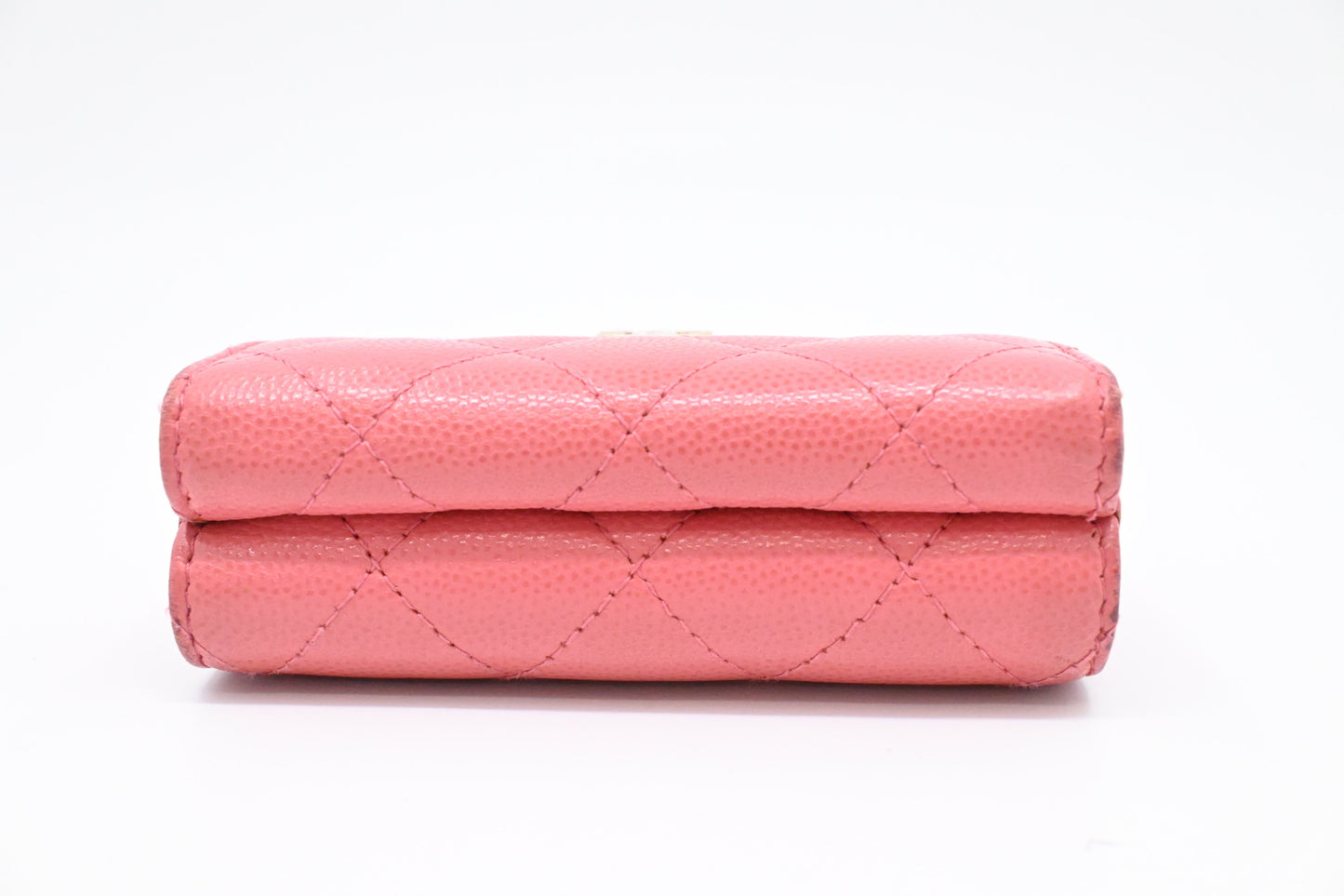 Chanel Compact Wallet in Pink Caviar Matelasse Leather