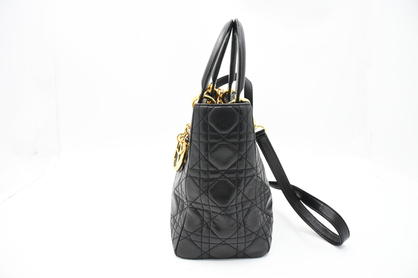 Dior Medium Lady Dior in Black Cannage Leather