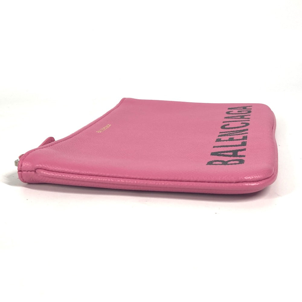 BALENCIAGA Clutch bag 545773 leather pink logo VILLE Women