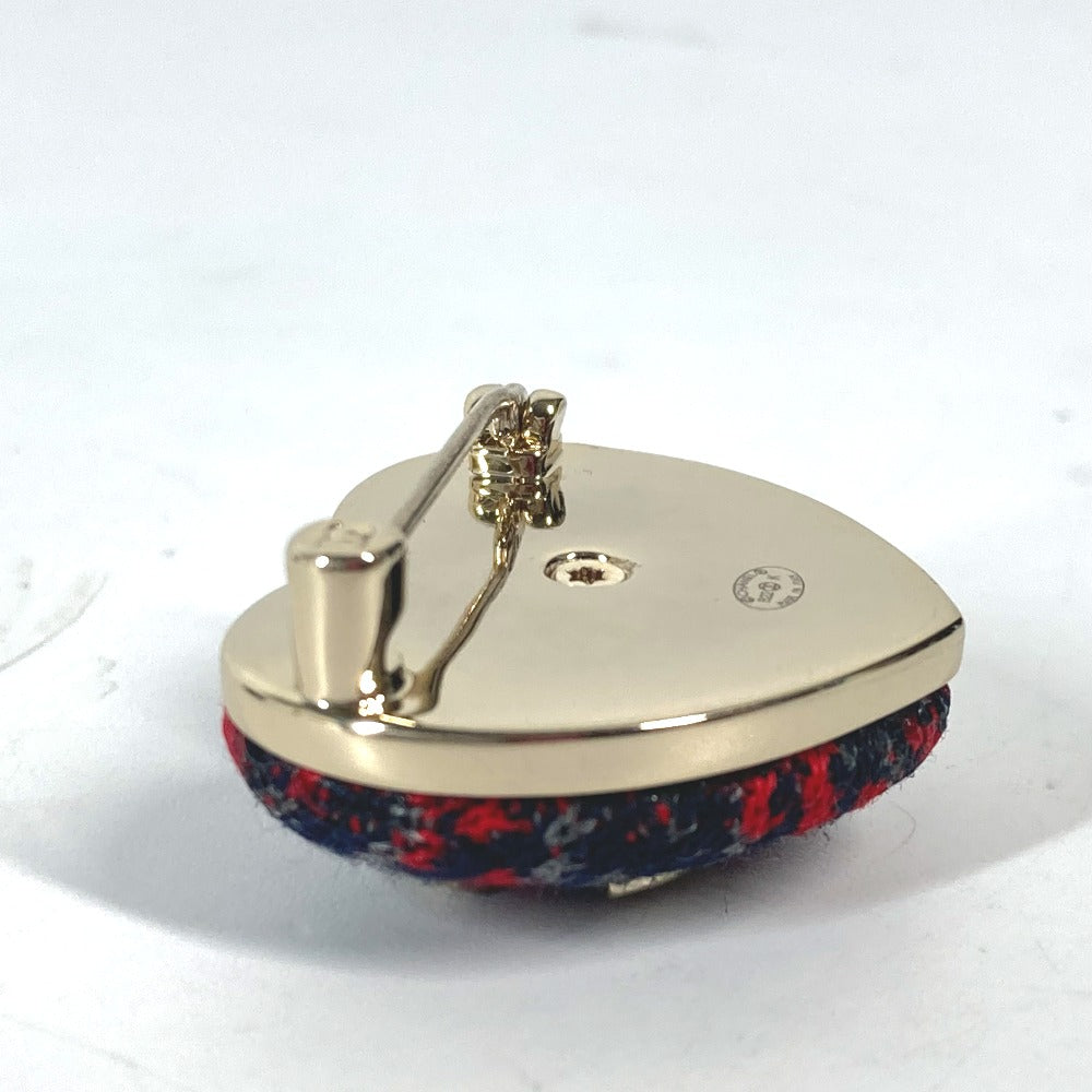 CHANEL Brooch tweed Navy x red B22K Heart COCO Mark CC Women