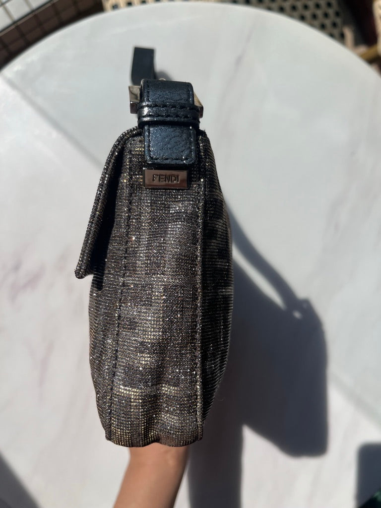 Fendi Baguette Glitter Zucca Print Shoulder bag