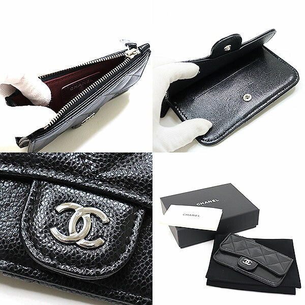 CHANEL Coin case AP2570 Matt caviar skin black Classic Zip Card Case