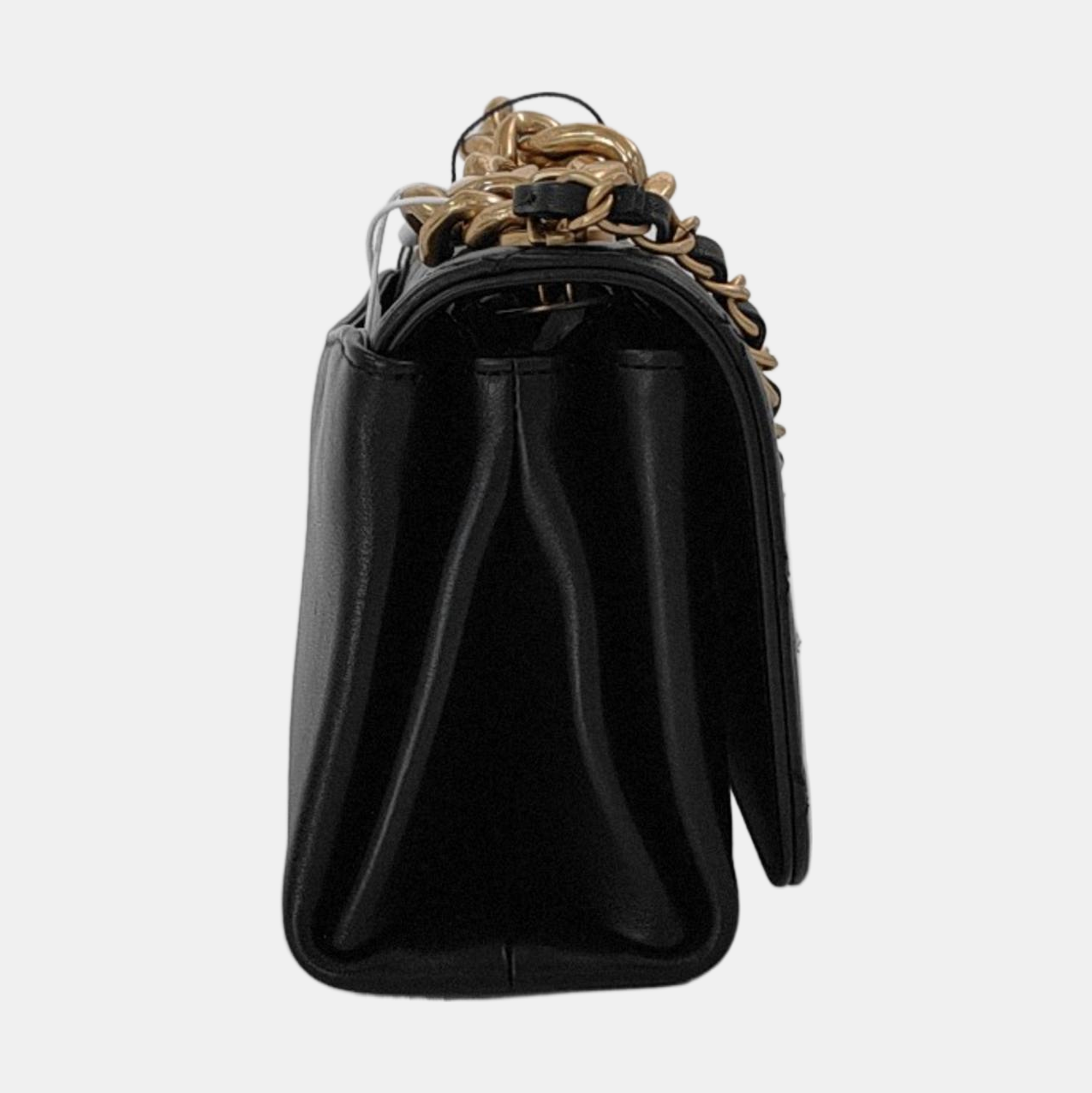 Chanel Classic Flap Mini Pearl Chain Black Lambskin Gold Hardware