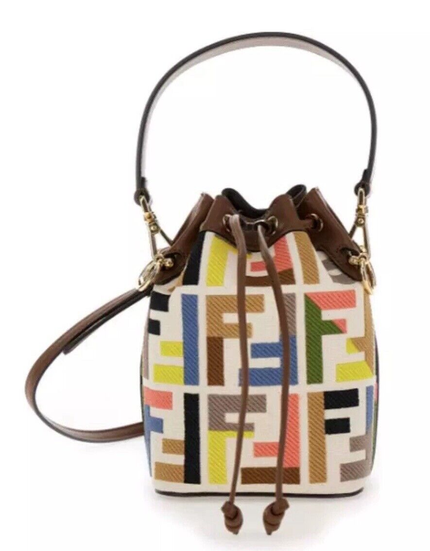 FENDI FF MULTICOLOR MINI MON TRÃSOR BUCKET BAG