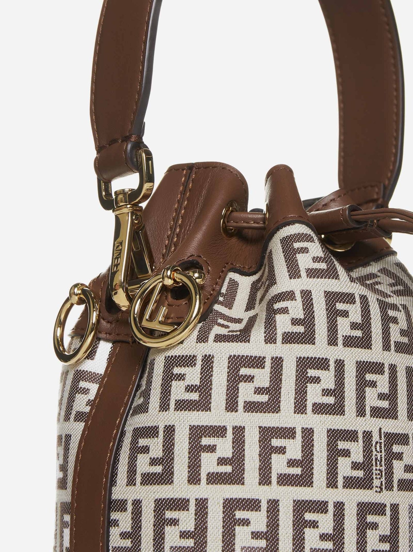 FENDI FF MINI MON TRÃSOR BUCKET BAG WITH SHOULDER STRAP