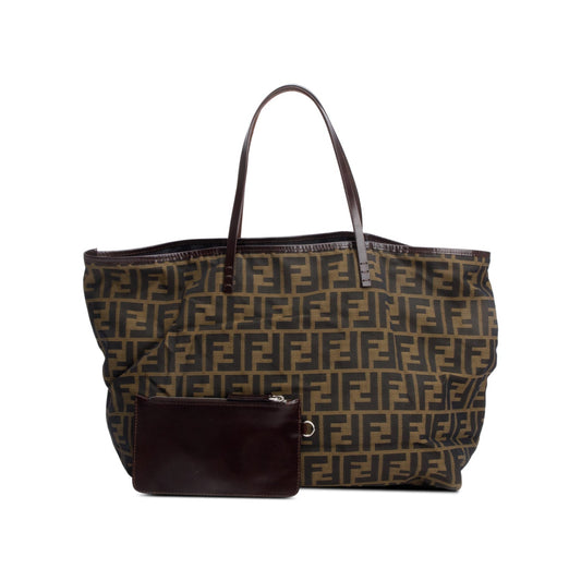Fendi Brown FF Zucca Canvas Medium Roll Tote