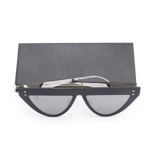 Fendi FF0371/S Black Acetate DeFender Cat-Eye Sunglasses